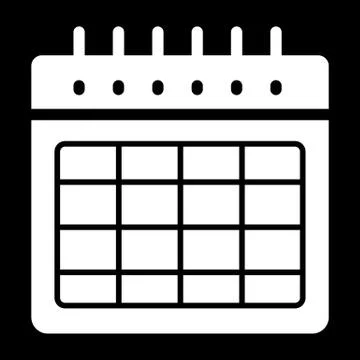 Timetable blank vector icon. Black and white illustration of calendar. Solid 스톡 일러스트