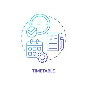Timetable blue gradient concept icon 스톡 일러스트