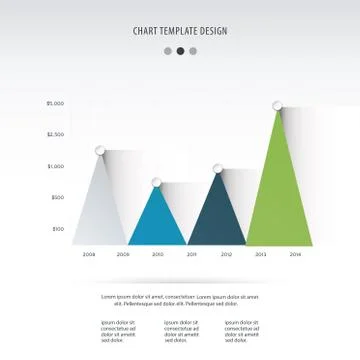 Timetable chart with three graphs showing development over years vector illus Stock-Illustration