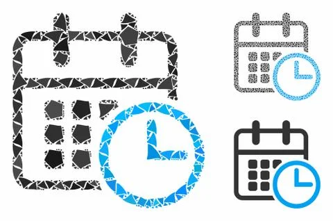 Timetable clock Composition Icon of Unequal Elements Stock Illustration
