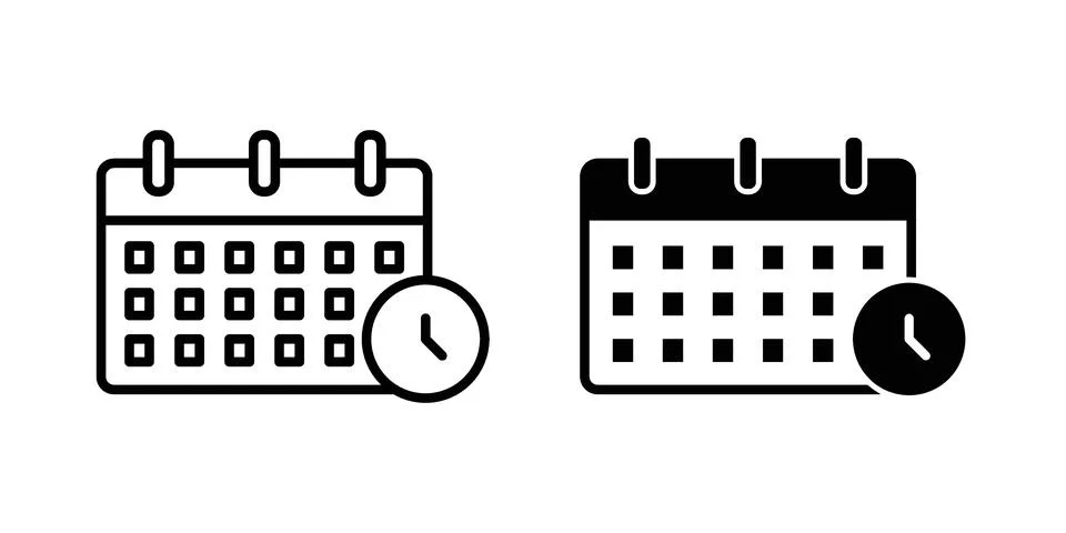 Timetable icon set. Vector EPS 10 Stock Illustration