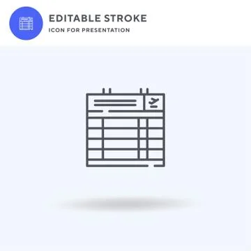 Timetable icon vector, filled flat sign, solid pictogram isolated on white, logo 스톡 일러스트