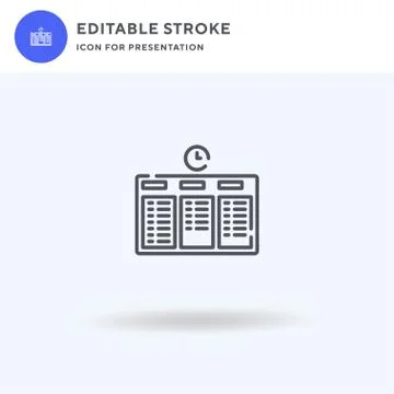 Timetable icon vector, filled flat sign, solid pictogram isolated on white, logo 스톡 일러스트