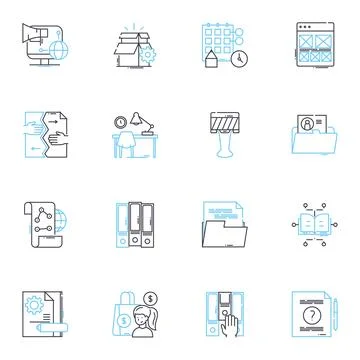 Timetable linear icons set. Schedule, Calendar, Planner, Agenda, Program Stock-Illustration