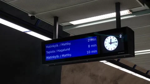 Timetable at metro station in Helsinki Stock Footage 217983193