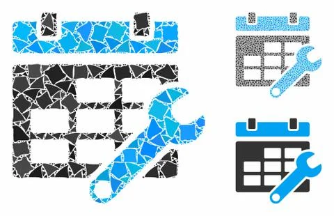 Timetable options Mosaic Icon of Bumpy Parts Stock Illustration