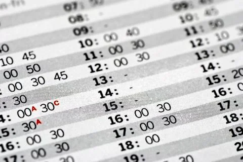 Timetable Stock Photos