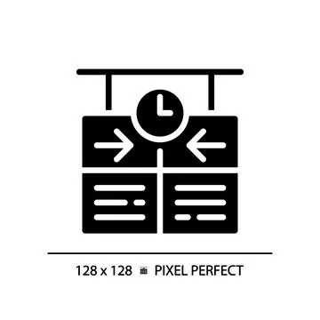 Timetable pixel perfect black glyph icon 스톡 일러스트