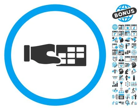 Timetable Properties Hand Flat Vector Icon With Bonus Stock Illustration