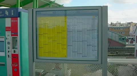 Timetable at the train station Stock Footage 61960644
