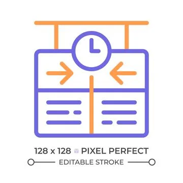 Timetable two color line icon Stock Illustration