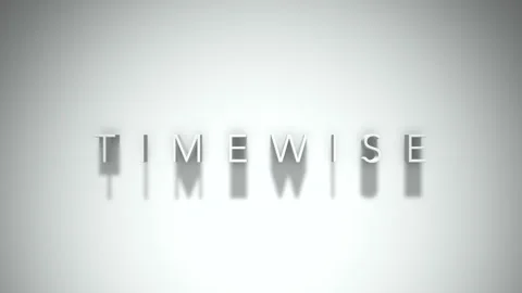Timewise 3D title animation with shadows on a white background Stock Footage 297386543