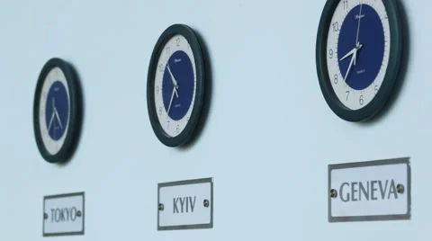 Timezone clocks showing different time Stock Footage 46503602