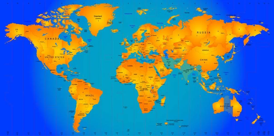 Timezone map world timezone map vector illustration Copyright: xZoonar.com... Stock Photos
