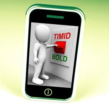 Timid Bold Switch Means Fear Or Courage Stock Illustration