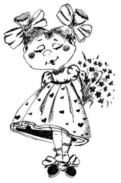Timid girl Stock Illustration