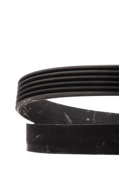 Timing belt for car engine close up isolated on white background.. 스톡 사진