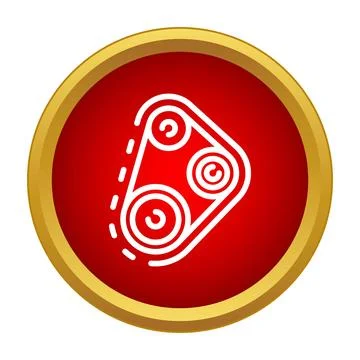 Timing belt engine part icon in a round frame Stock Illustration