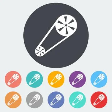 Timing belt flat icon. Stock Illustration