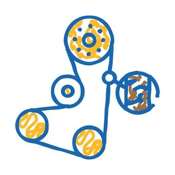 Timing belt replacement icon doodle illustration Stock Illustration