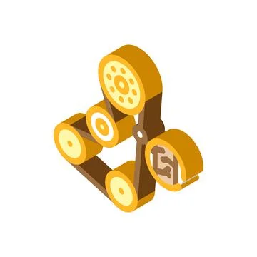 Timing belt replacement isometric icon vector illustration Stock Illustration