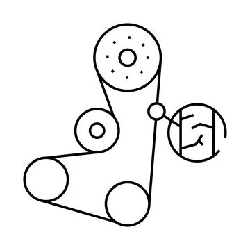 Timing belt replacement line icon vector illustration Stock Illustration
