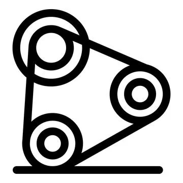 Timing belt rotating and generating motion for engine synchronization Stock Illustration