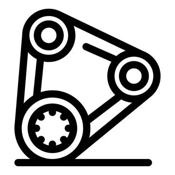 Timing belt rotating and generating power for engine performance Stock Illustration