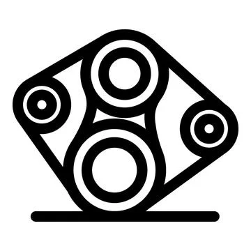 Timing belt rotating and generating motion for engine performance Stock Illustration