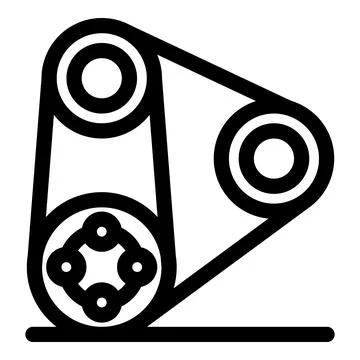 Timing belt rotating and generating power for engine performance Stock Illustration