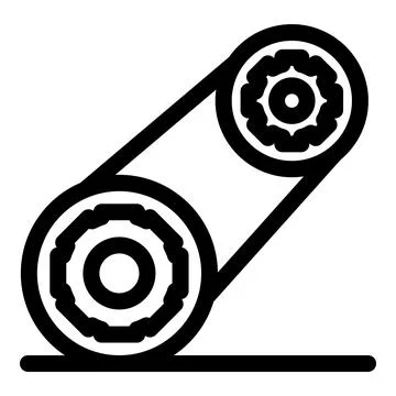 Timing belt rotating and generating power for engine performance Stock Illustration