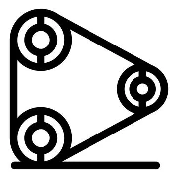 Timing belt rotating and generating motion for engine performance Stock Illustration