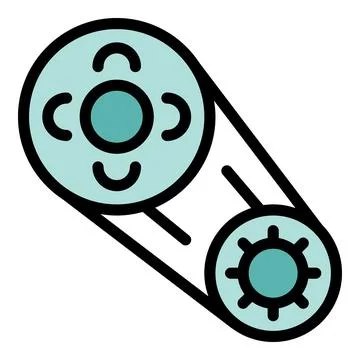 Timing belt rotating gears transmitting power efficiently Stock Illustration