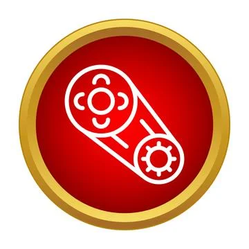 Timing belt system icon in red circle Stock Illustration