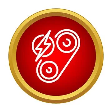 Timing belt system with power lightning icon Stock Illustration
