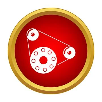 Timing belt system with pulleys mechanical icon Stock Illustration