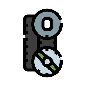 Timing belt with two gears in engine maintenance icon Stock Illustration