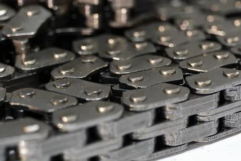 Timing chain of an engine of a modern car. Stock Photos