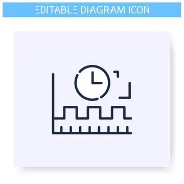 Timing diagram line icon. Editable illustration Illustrazione stock