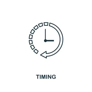 Timing icon. Outline style thin design from business icons collection. Pixel  Stock Illustration