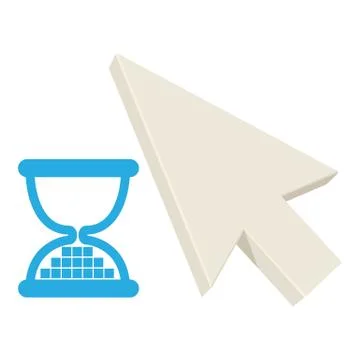 Timing pointer icon, cartoon style Stock Illustration
