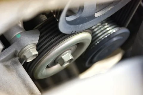 Timing pulley of the engine car Stock Photos
