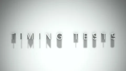 Timing tests 3D title animation white text on a white background Stock Footage 299647661