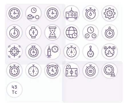 Timing Vector Icon Repository containing 25 Regular Line 256x256 Pixel Opti.. Stock Illustration