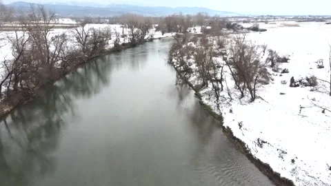 Timis river winter Stock Footage 147858601