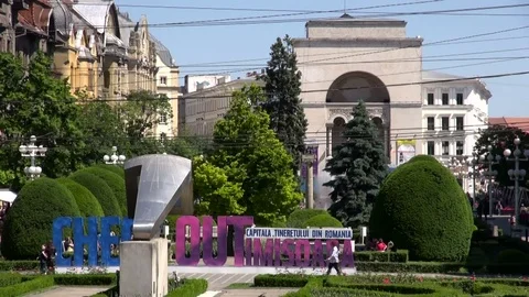 Timisoara center square Stock Footage 75864012