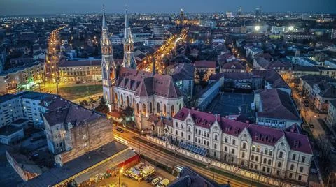 Timisoara at night, Romania Stock Photos
