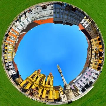 Timisoara union square round panorama Stock Photos