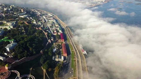 Timlaps fog over the river Stock Footage 85322169