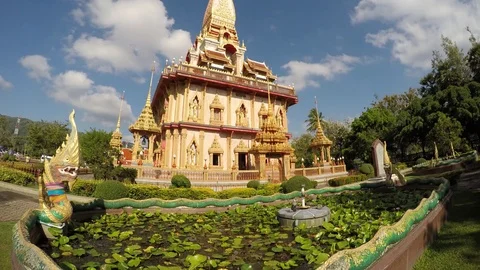 Timlaps at Wat Chalong Buddhist Temple Stock Footage 119549398